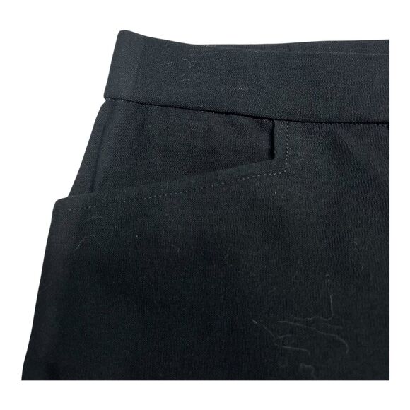 Eileen Fisher Pull On Washable Stretch Crepe Ankle Zip Pants Black PL Viscose - Picture 2 of 8